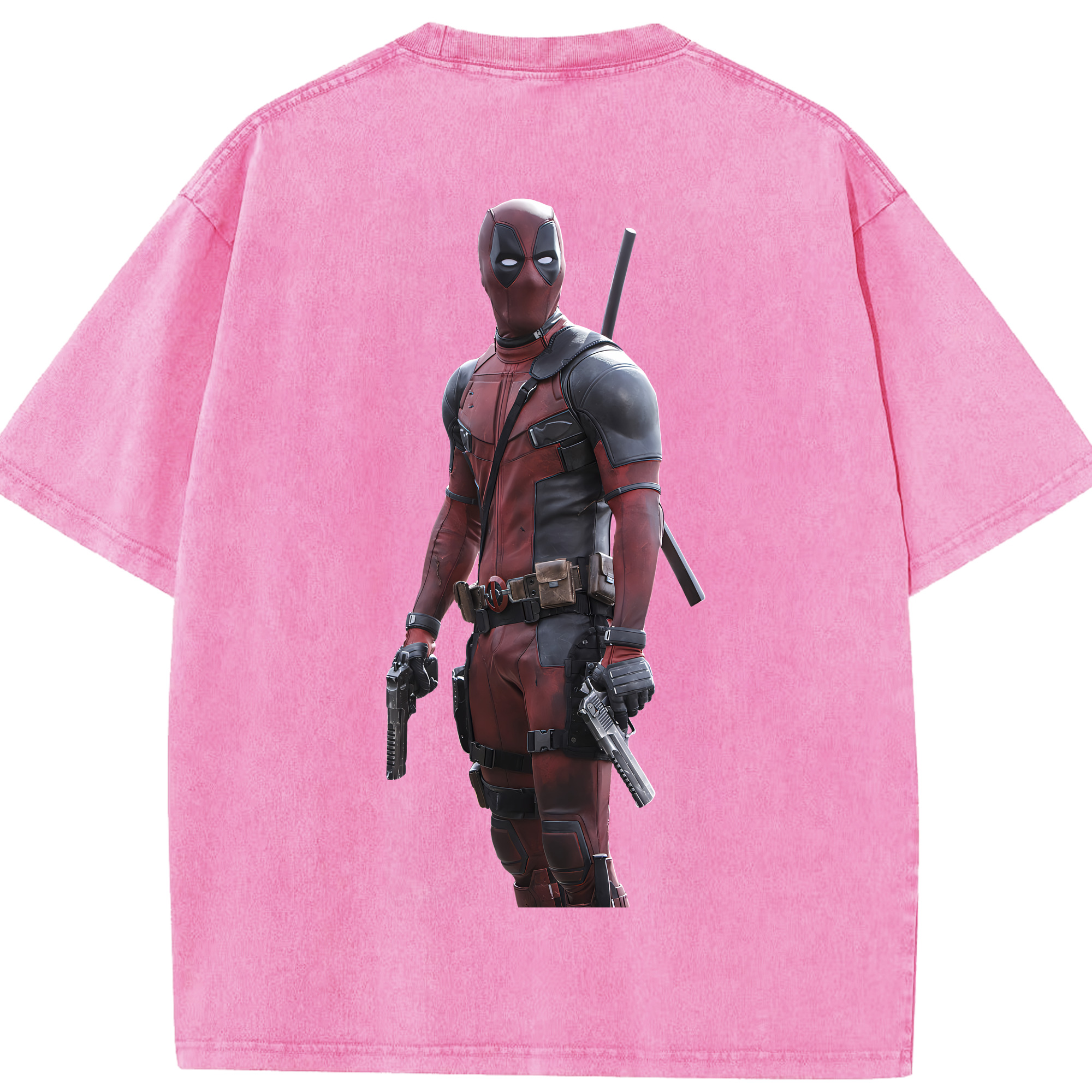 （画像用） Deadpool デッドプール 綿100% ヴィンテージ風 半袖Tシャツ（背面プリント）